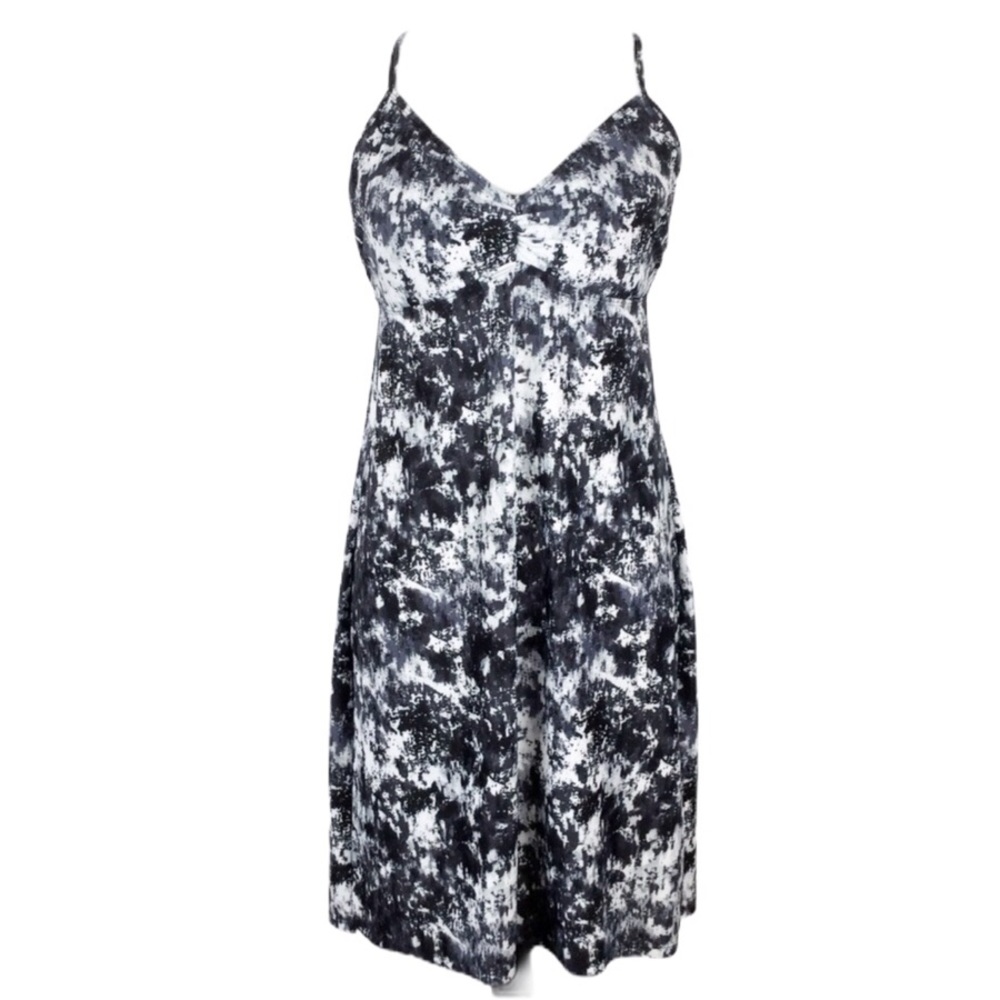 Athleta Black & White Paint Splatter Dress Size Large